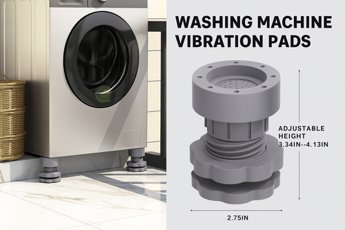4 Pcs Adjustable Anti-Vibration Pads for Washing Machine & Dryer | Heavy Duty Shock Absorber & Anti-Slip Rubber Feet | Height Adjustable Leveling Support Stand