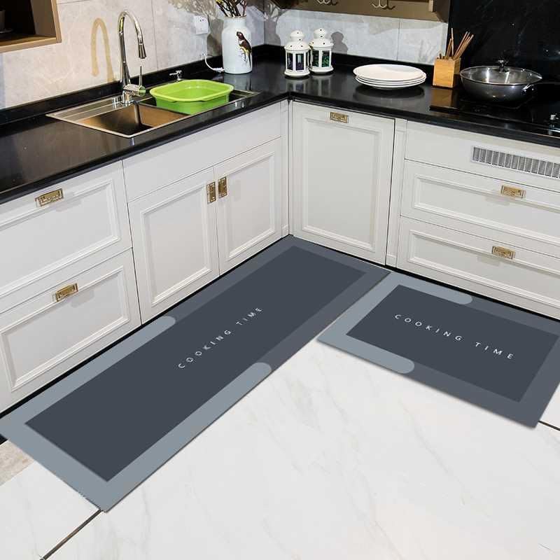 2-piece waterproof memory foam kitchen mat set