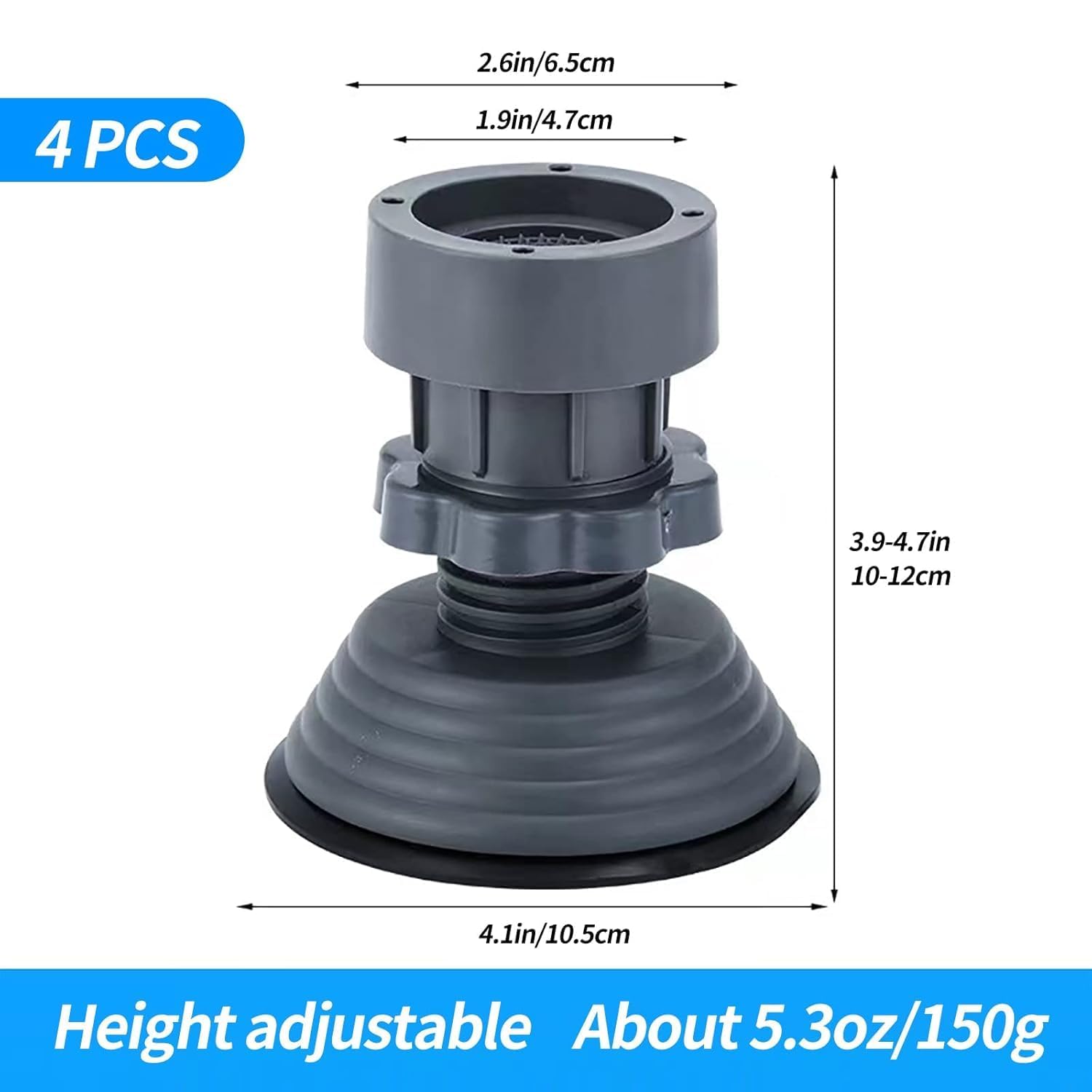 HRK Washing Machine Vibration Pads – 4 Pcs Set | Adjustable Anti-Slip Feet for Washer, Dryer, Refrigerator, Furniture | Shock Absorbing Support Stand