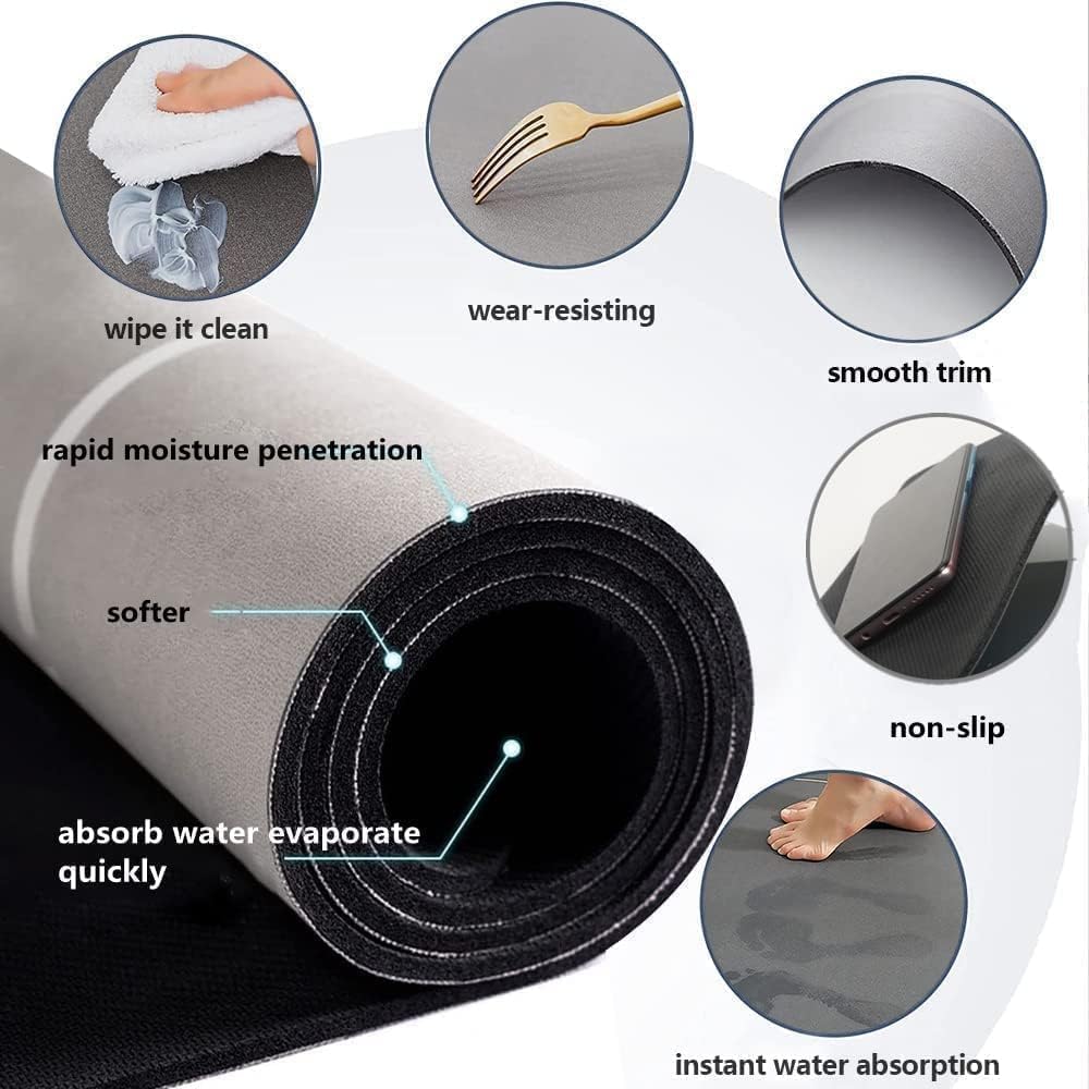 2-piece waterproof memory foam kitchen mat set