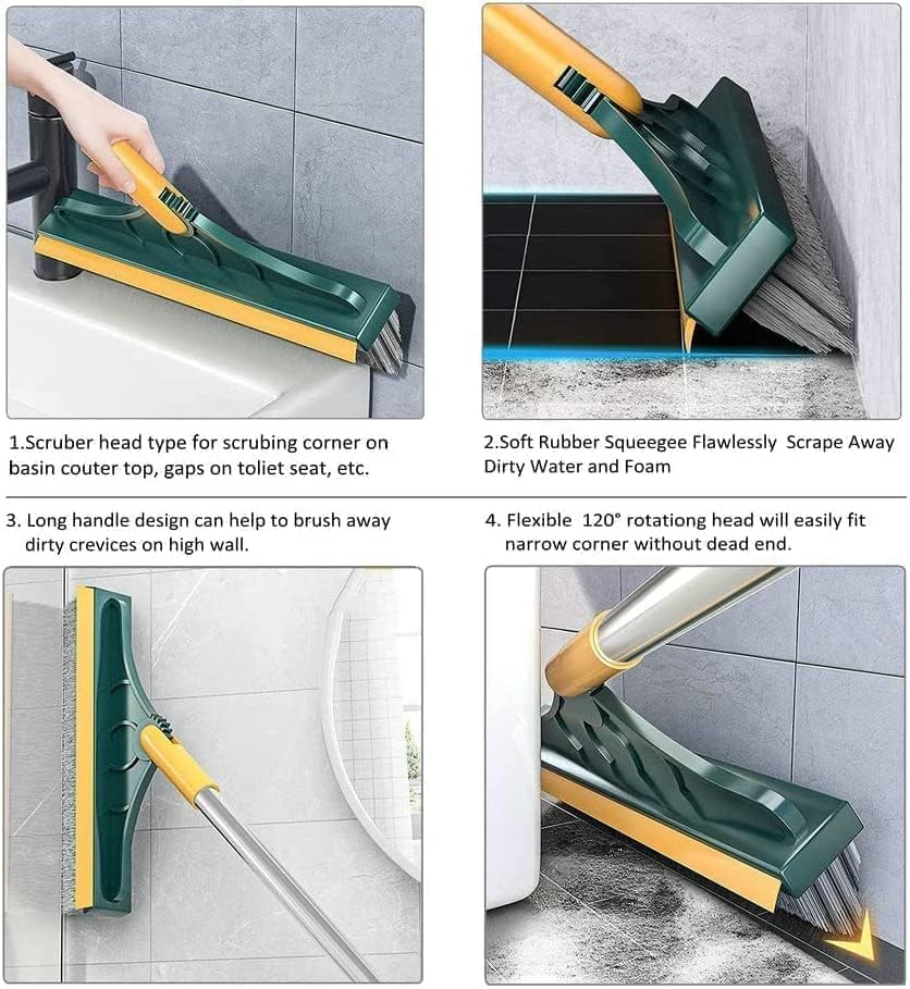 2-in-1 Bathroom Cleaning Brush with Wiper