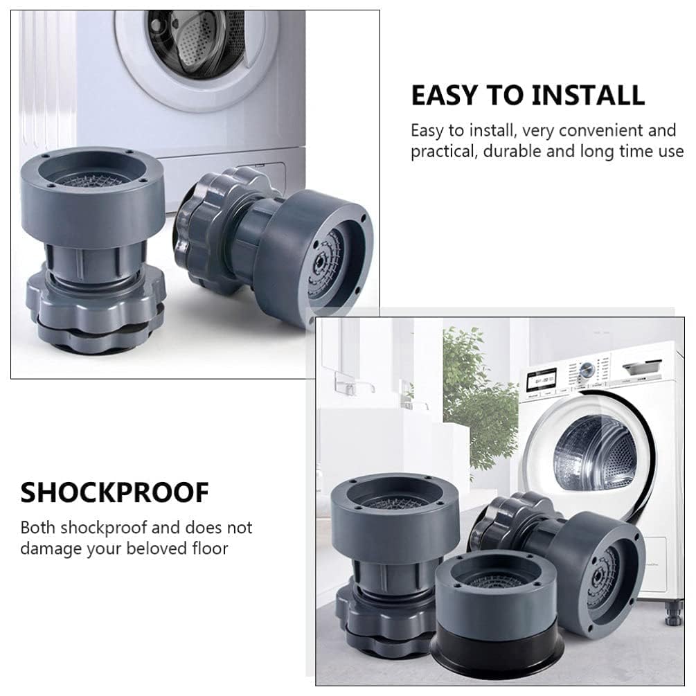 Adjustable Washing Machine Stand with Anti-Vibration Pads (Pack of 4)
