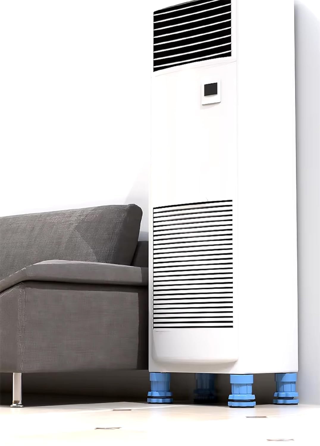 Washing Machine Vibration Pads, Floor Trays, Refrigerator Stand, Height Adjustment Feet Fridge with Anti-Slip Rubber | Blue | 4 Pcs Set