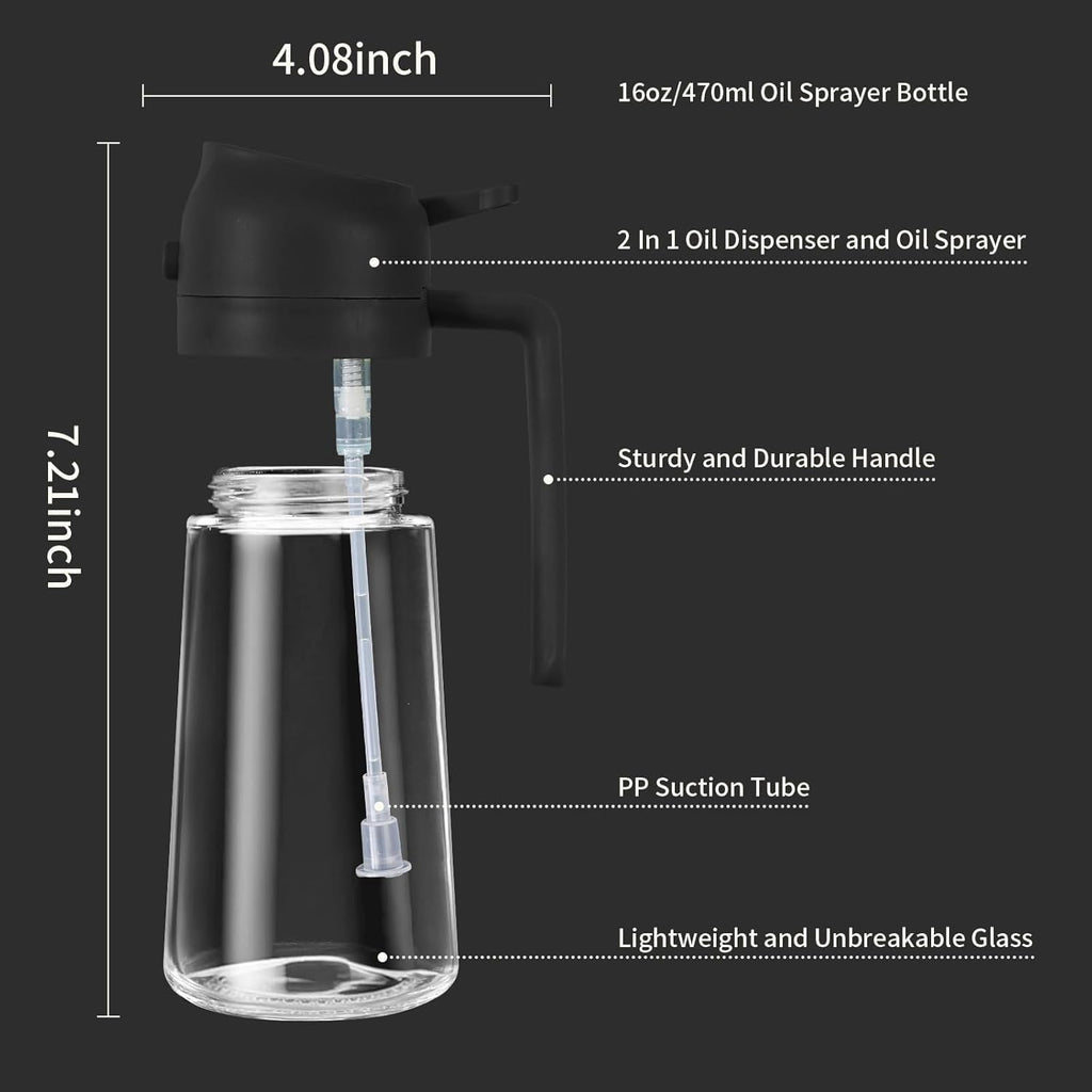 2-in-1 Oil Dispenser & Spray Bottle