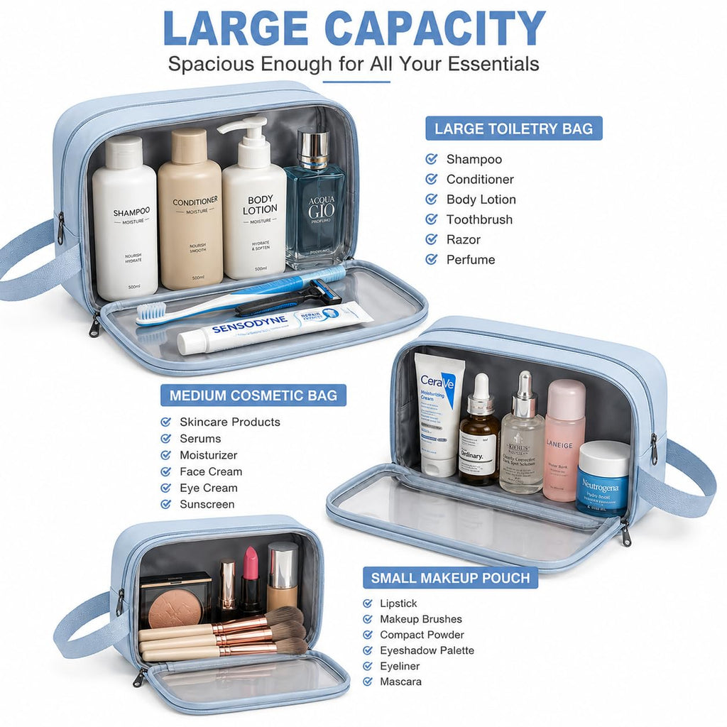 Waterproof Cosmetic Bags Set of 3-Piece