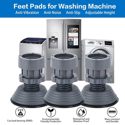 HRK Washing Machine Vibration Pads – 4 Pcs Set | Adjustable Anti-Slip Feet for Washer, Dryer, Refrigerator, Furniture | Shock Absorbing Support Stand