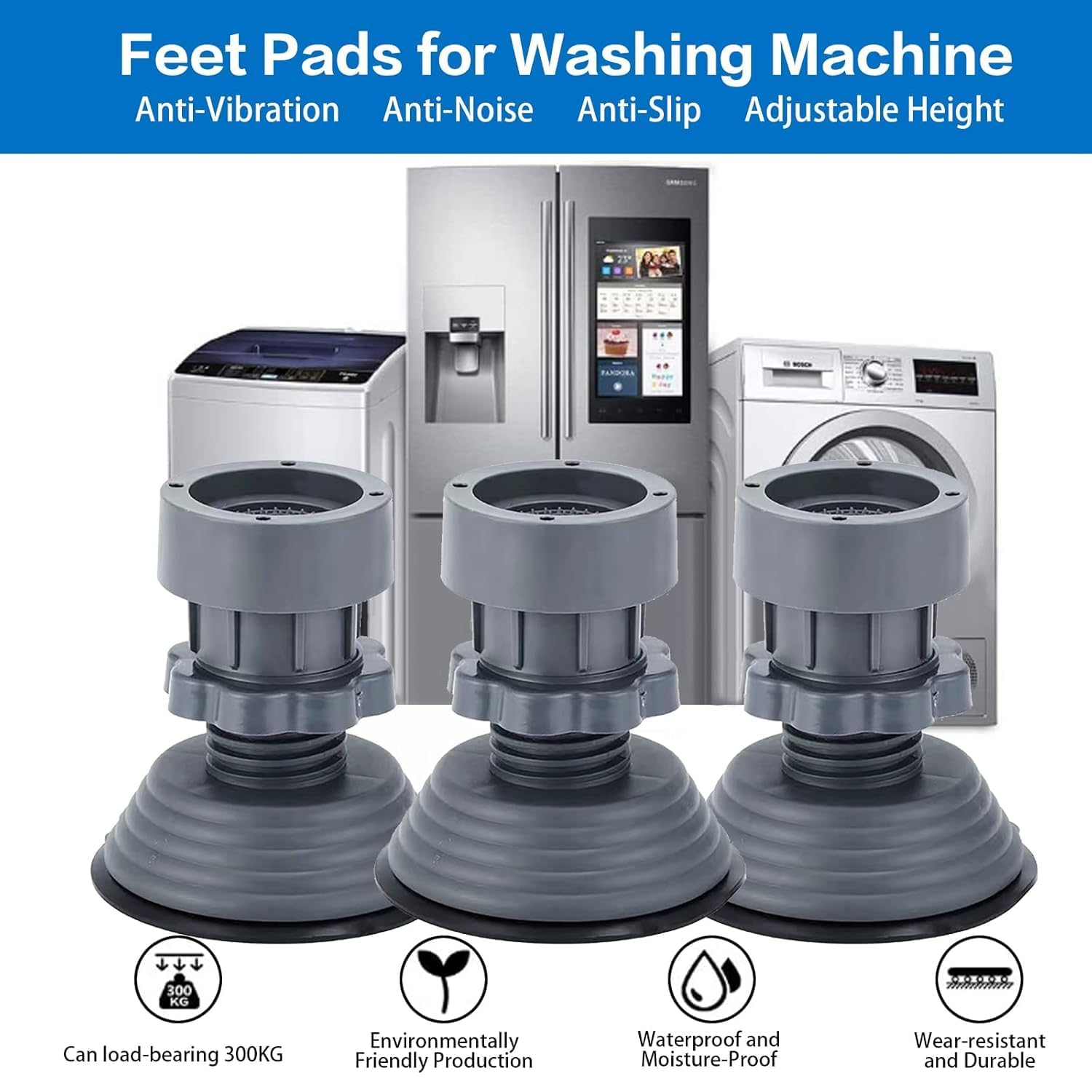 Washing Machine Vibration Pads – 4 Pcs Set