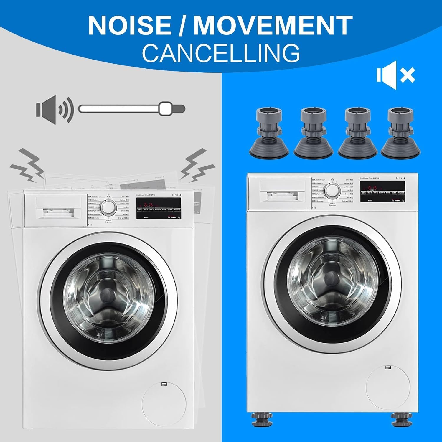 Washing Machine Vibration Pads – 4 Pcs Set