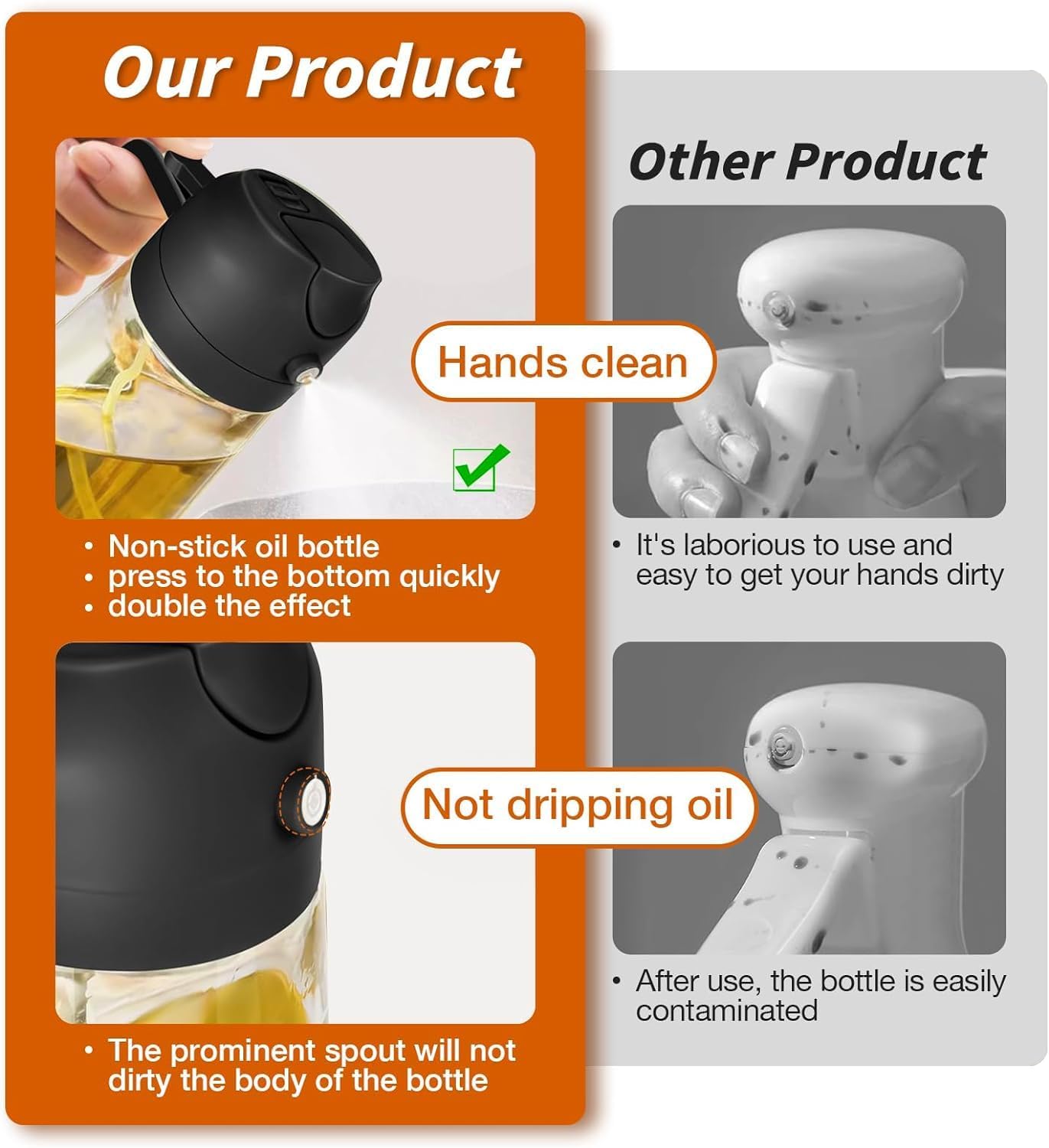 2-in-1 Oil Dispenser & Spray Bottle