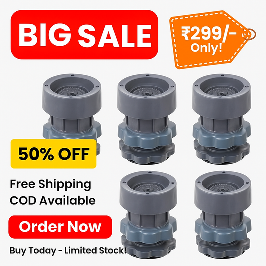 Washing Machine Vibration Pads, Floor Trays, Washing Machine Stand,Height Adjustment Feet for Refrigerators, Fridge Stands with Anti-Slip Rubber (4 Pcs Set) (2025 Design)