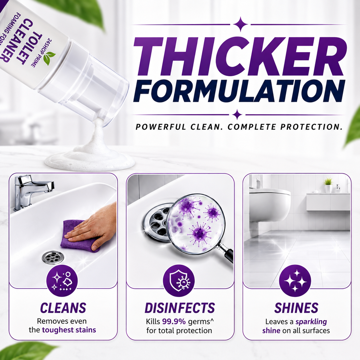 3-Pack Kitchen Cleaner, Tap Cleaner & Toilet Cleaner Combo